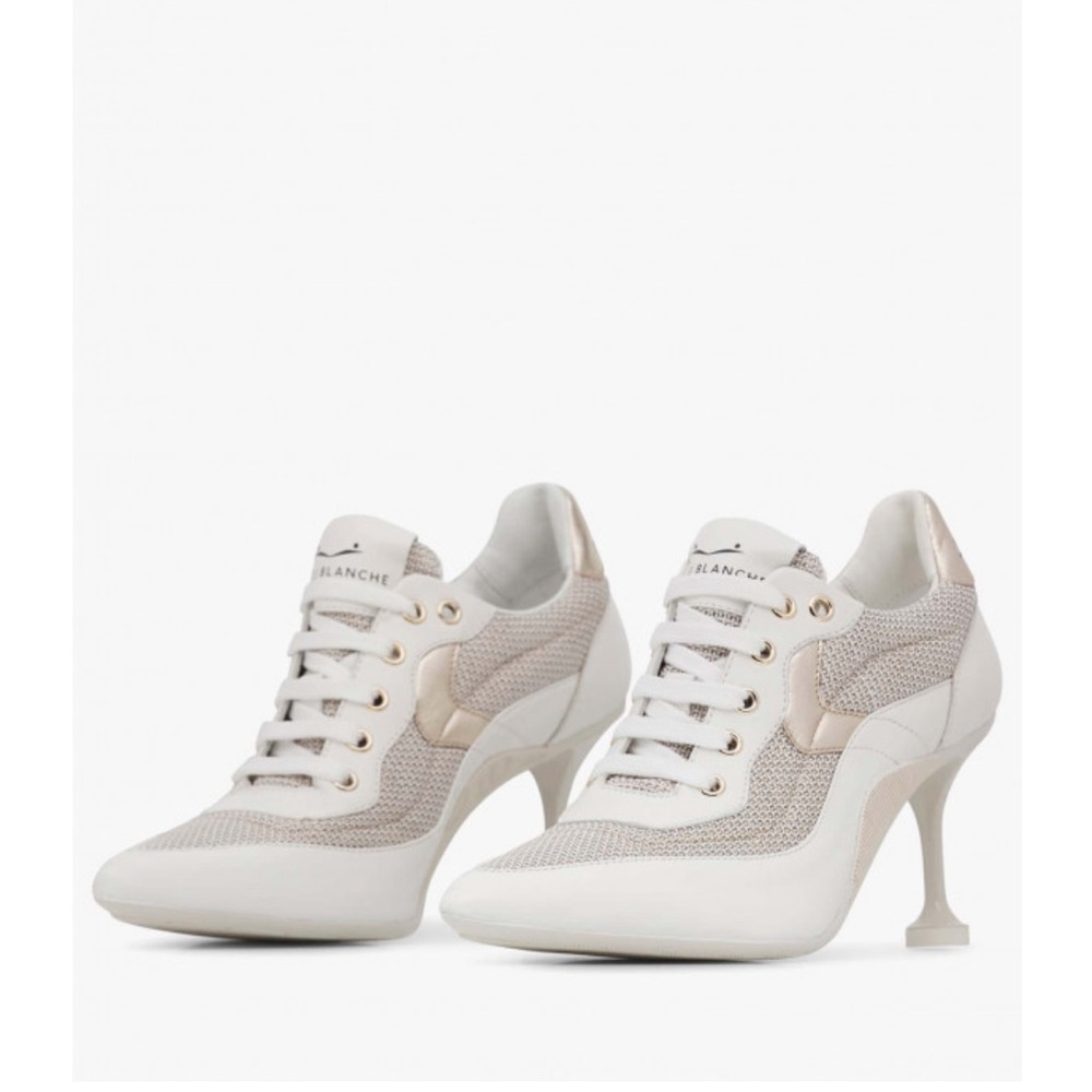 NWT VOILE BLANCHE COSMO SPORT Sneakers With Heel in White-Platinum - Picture 2 of 16